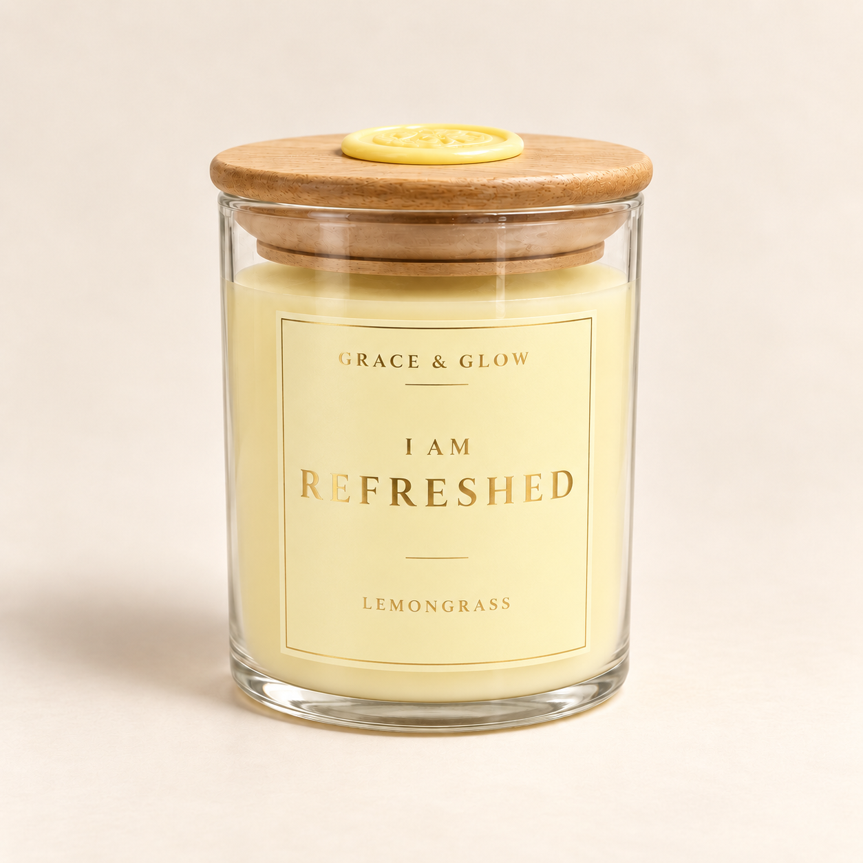I Am Refreshed Lemongrass candle