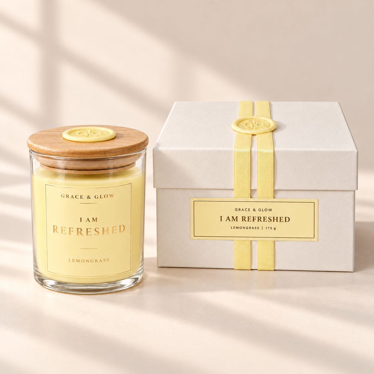 I Am Refreshed Signature beside its gift box